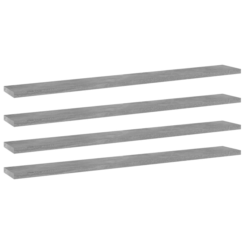 Bookshelf Boards 4 pcs Concrete Gray 31.5"x3.9"x0.6" Chipboard