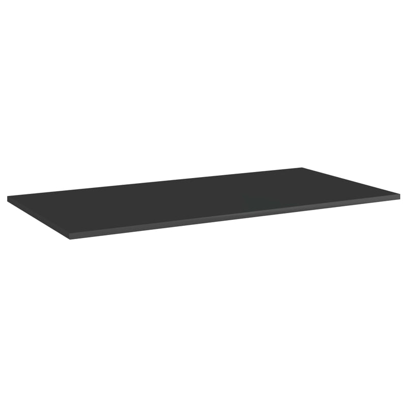 Bookshelf Boards 8 pcs High Gloss Black 31.5"x7.9"x0.6" Chipboard