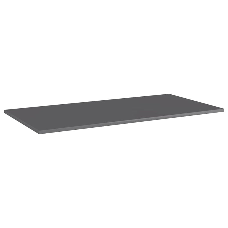 Bookshelf Boards 4 pcs High Gloss Gray 31.5"x11.8"x0.6" Chipboard