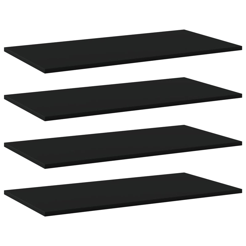 Bookshelf Boards 4 pcs Black 31.5"x15.7"x0.6" Chipboard