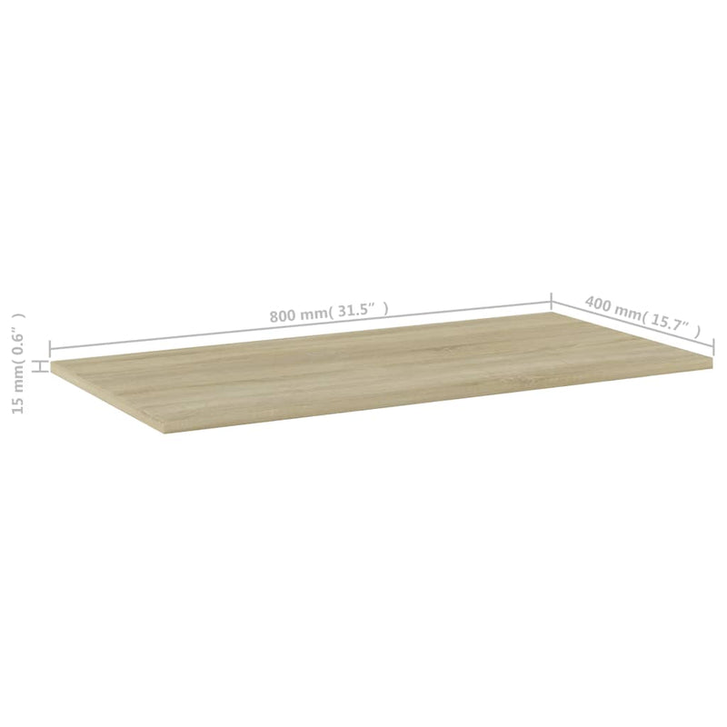 Bookshelf Boards 8 pcs Sonoma Oak 31.5"x15.7"x0.6" Chipboard