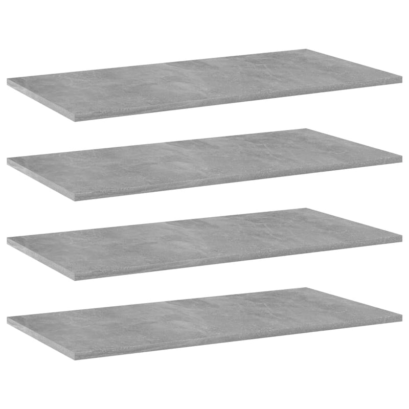 Bookshelf Boards 4 pcs Concrete Gray 31.5"x15.7"x0.6" Chipboard