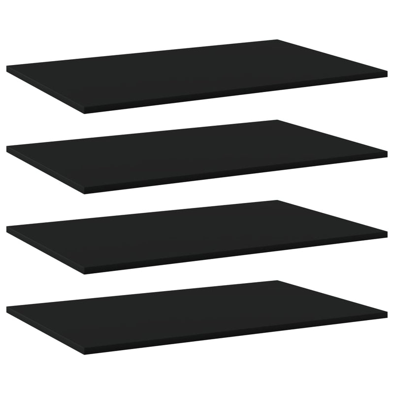 Bookshelf Boards 4 pcs Black 31.5"x19.7"x0.6" Chipboard