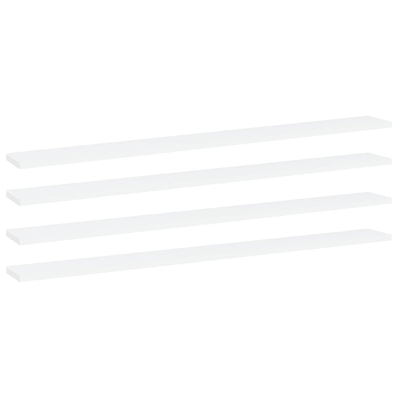 Bookshelf Boards 4 pcs White 39.4"x3.9"x0.6" Chipboard