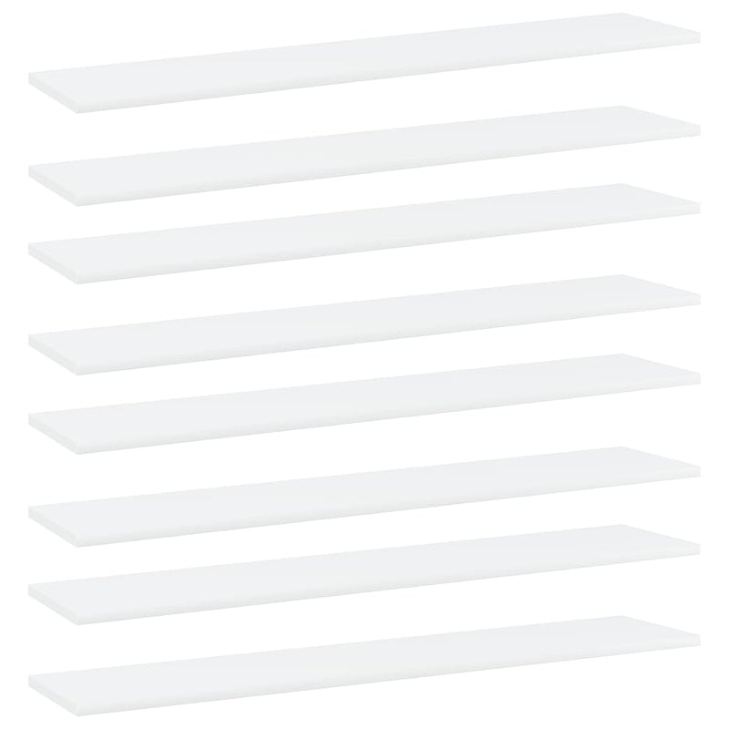 Bookshelf Boards 8 pcs White 39.4"x7.9"x0.6" Chipboard