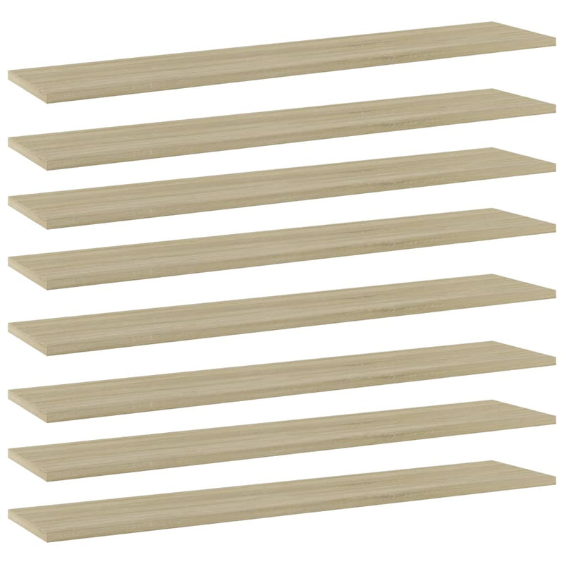 Bookshelf Boards 8 pcs Sonoma Oak 39.4"x7.9"x0.6" Chipboard