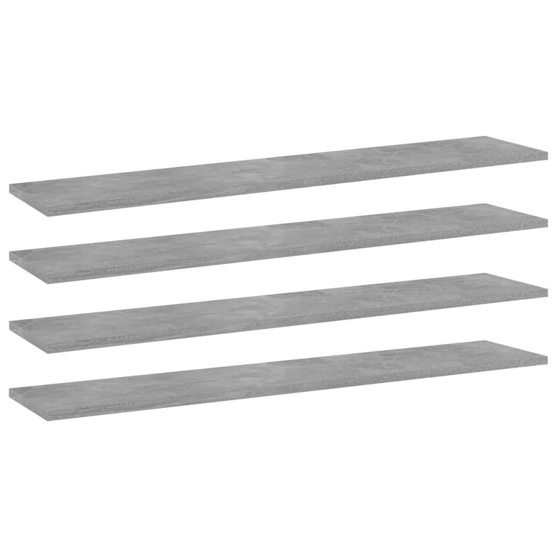 Bookshelf Boards 4 pcs Concrete Gray 39.4"x7.9"x0.6" Chipboard