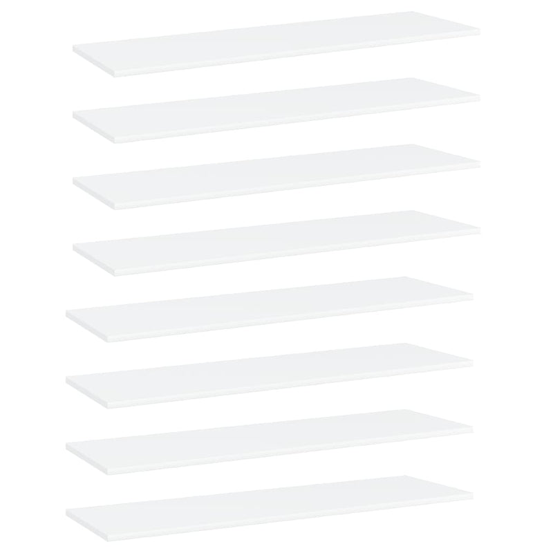 Bookshelf Boards 8 pcs White 39.4"x11.8"x0.6" Chipboard