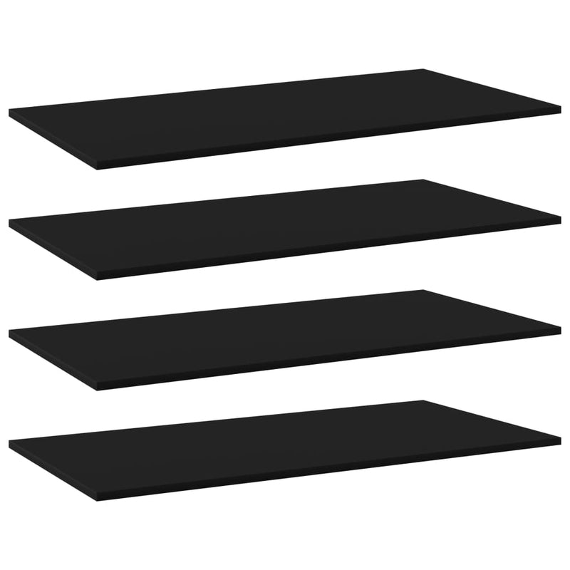 Bookshelf Boards 4 pcs Black 39.4"x19.7"x0.6" Chipboard