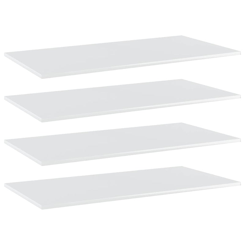 Bookshelf Boards 4 pcs High Gloss White 39.4"x19.7"x0.6" Chipboard