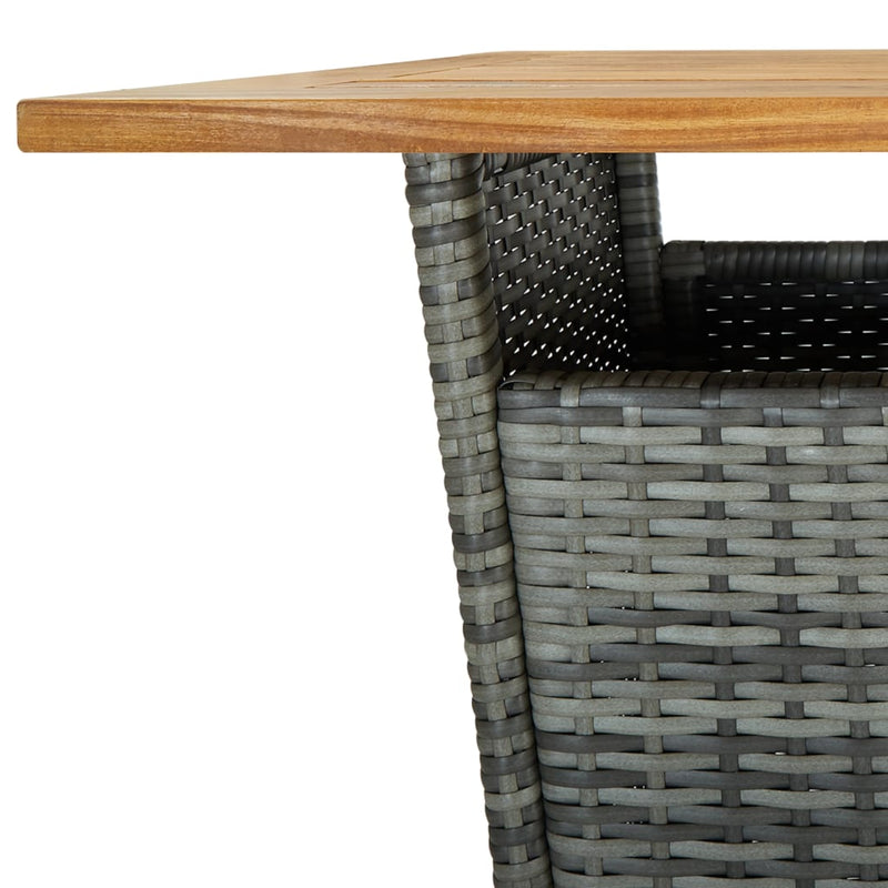 5 Piece Patio Bar Set with Cushions Poly Rattan Gray