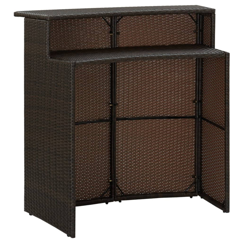 5 Piece Patio Bar Set with Cushions Brown