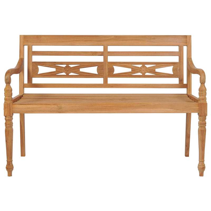Batavia Bench with Beige Cushion 59.1" Solid Teak Wood