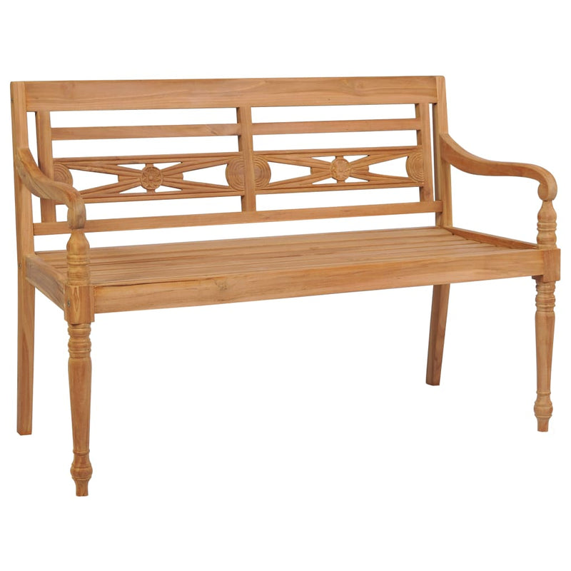 Batavia Bench with Taupe Cushion 59.1" Solid Teak Wood