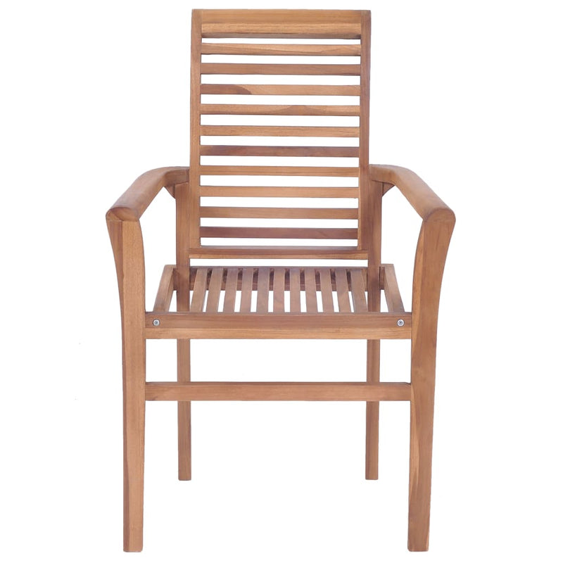 Dining Chairs 2 pcs with Beige Cushions Solid Teak Wood