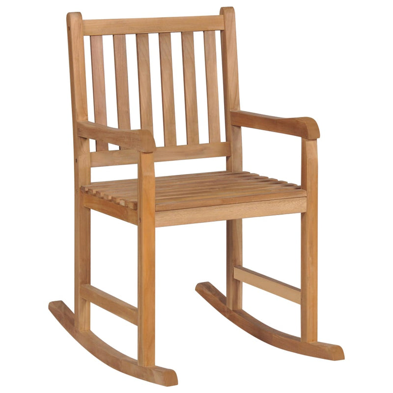 Rocking Chair with Blue Cushion Solid Teak Wood