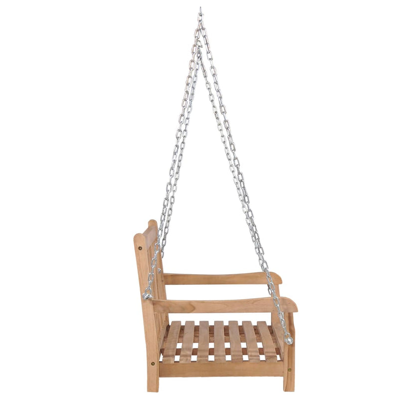Swing Bench with Light Blue Cushion 47.2" Solid Teak Wood