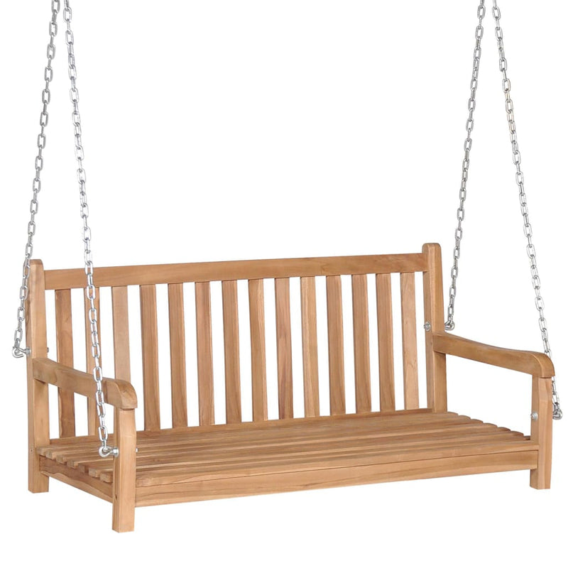 Swing Bench with Taupe Cushion 47.2" Solid Teak Wood
