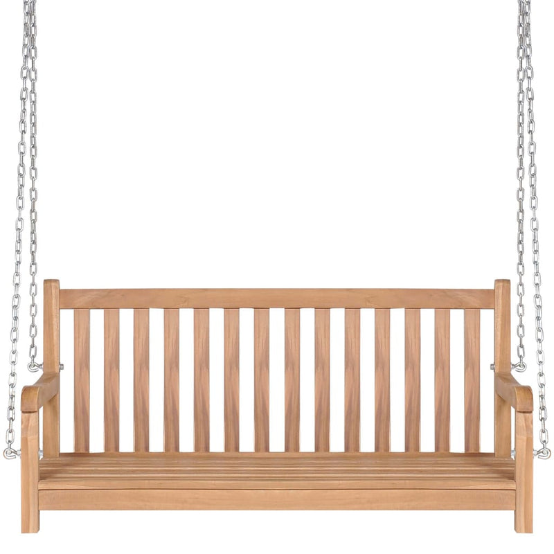 Swing Bench with Taupe Cushion 47.2" Solid Teak Wood