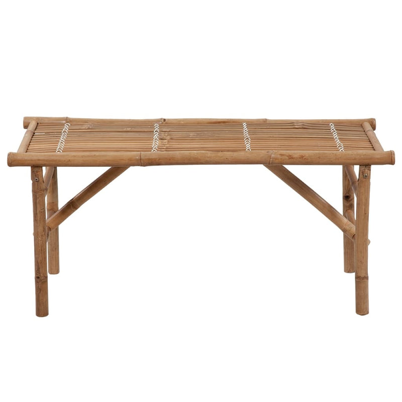 Folding Patio Bench with Cushion 46.5" Bamboo