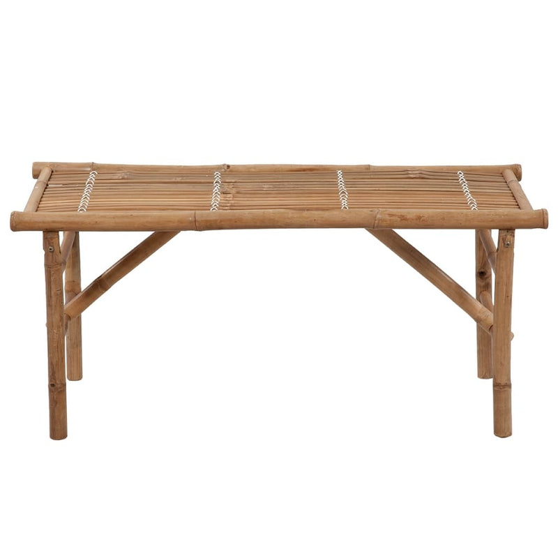 Folding Patio Bench with Cushion 46.4" Bamboo
