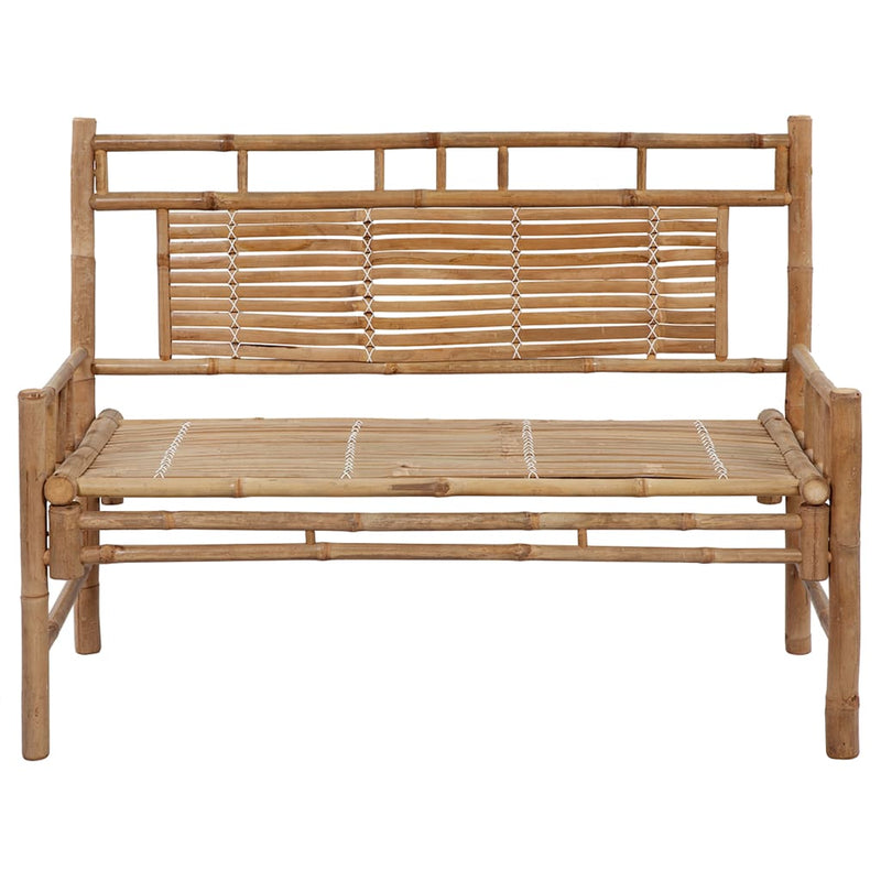 Patio Bench with Cushion 47.2" Bamboo