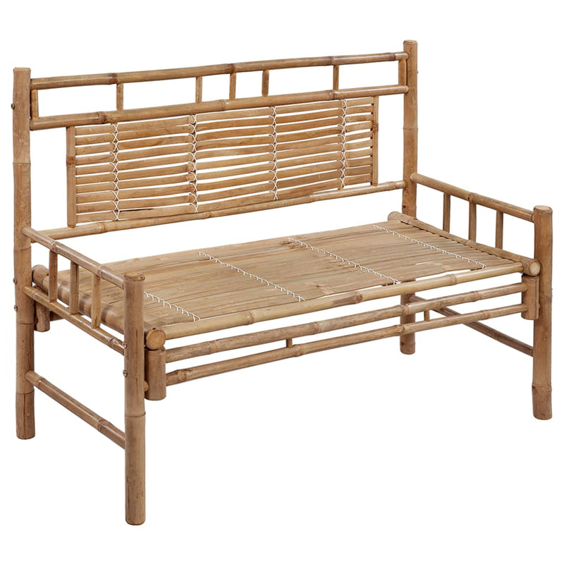 Patio Bench with Cushion 47.2'' Bamboo