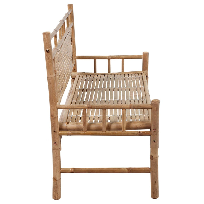 Patio Bench with Cushion 47.2" Bamboo