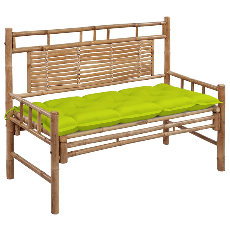 Patio Bench with Cushion 47.2'' Bamboo