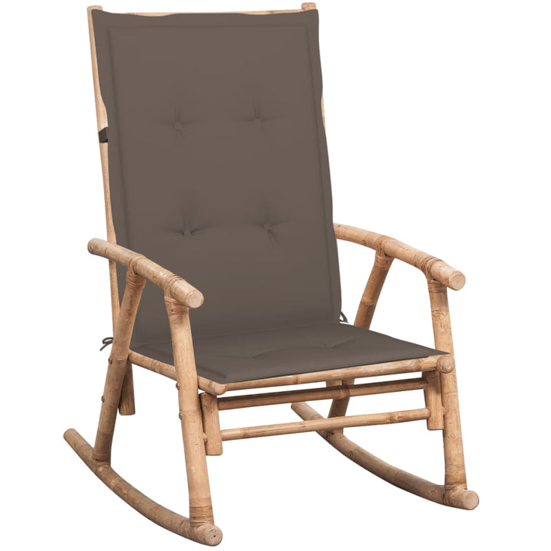 Rocking Chair with Cushion Bamboo