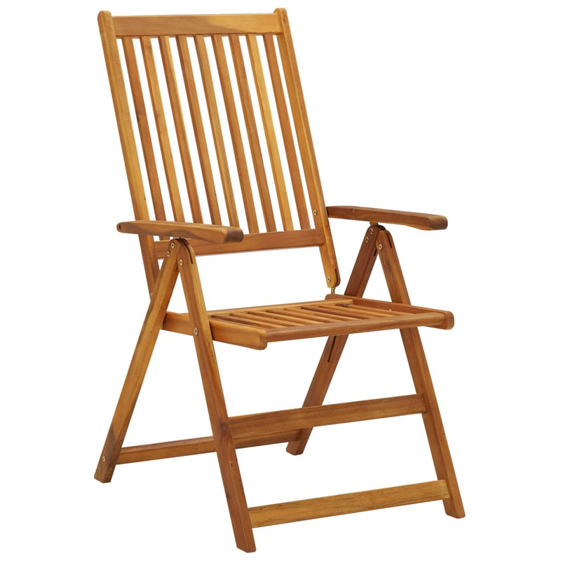 Folding Patio Chairs 6 pcs with Cushions Solid Acacia Wood