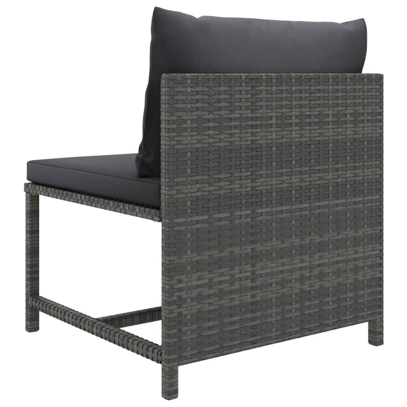 10 Piece Patio Lounge Set with Cushions Poly Rattan Gray