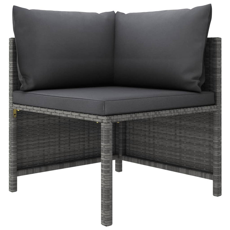 11 Piece Patio Lounge Set with Cushions Poly Rattan Gray