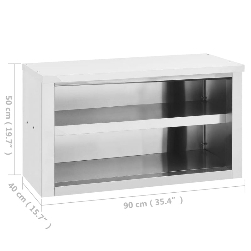 Kitchen Wall Cabinet 35.4"x16"x20" Stainless Steel