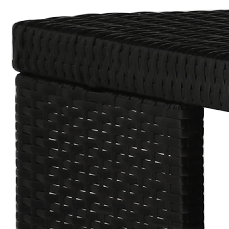 5 Piece Patio Bar Set with Cushions Poly Rattan Black