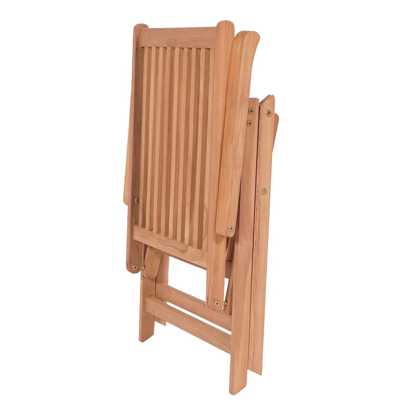 Reclining Patio Chairs 6 pcs Solid Teak Wood