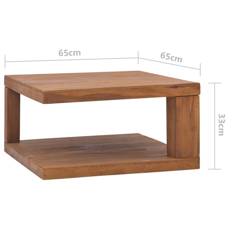 Coffee Table 25.6"x25.6"x13" Solid Teak Wood