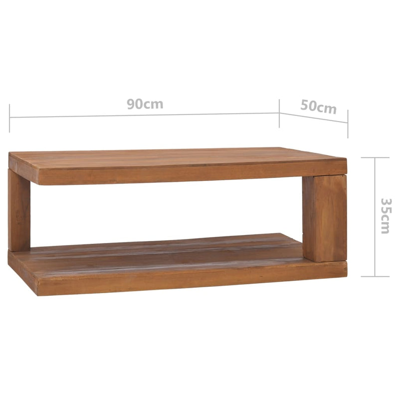 Coffee Table 35.4"x19.7"x13.8" Solid Teak Wood