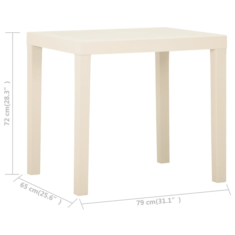 Patio Table White 31.1"x25.6"x28.3" Plastic