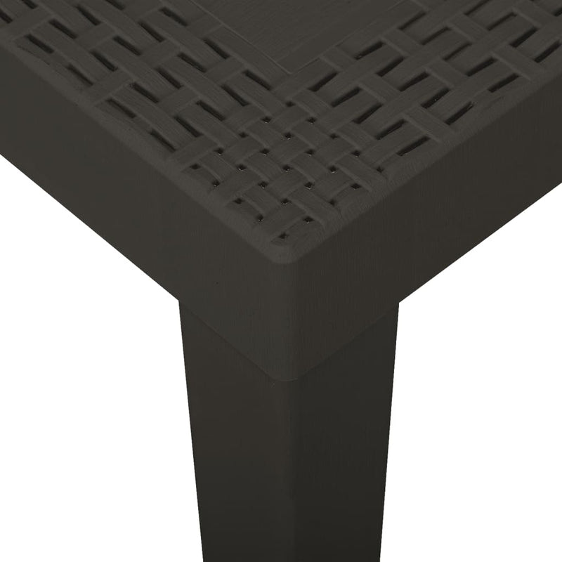 Patio Table Anthracite 31.1"x25.6"x28.3" Plastic