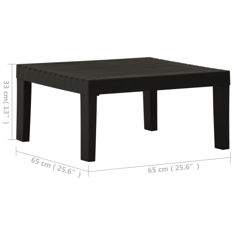 Patio Lounge Table Plastic Gray