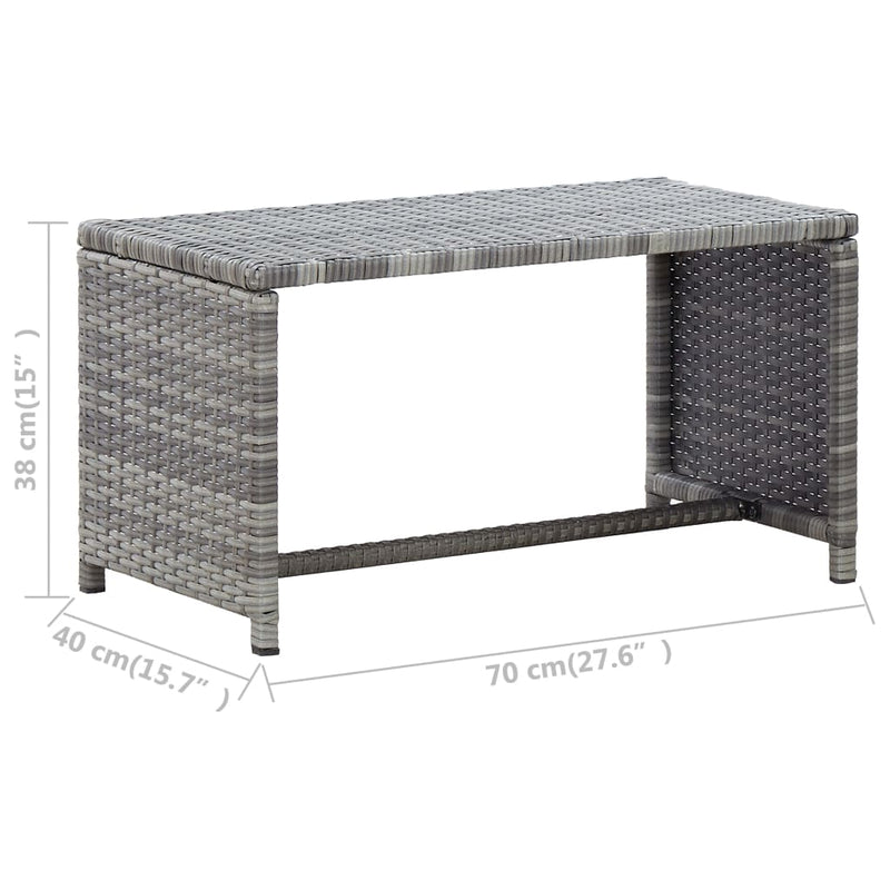 Coffee Table Anthracite 27.6"x15.7"x15" Poly Rattan