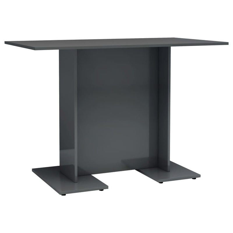 Dining Table High Gloss Gray 43.3"x23.6"x29.5" Chipboard