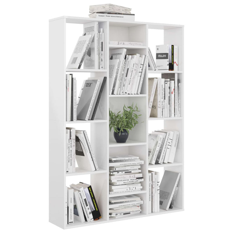 Room Divider/Book Cabinet High Gloss White 39.4"x9.4"x55.1" Chipboard