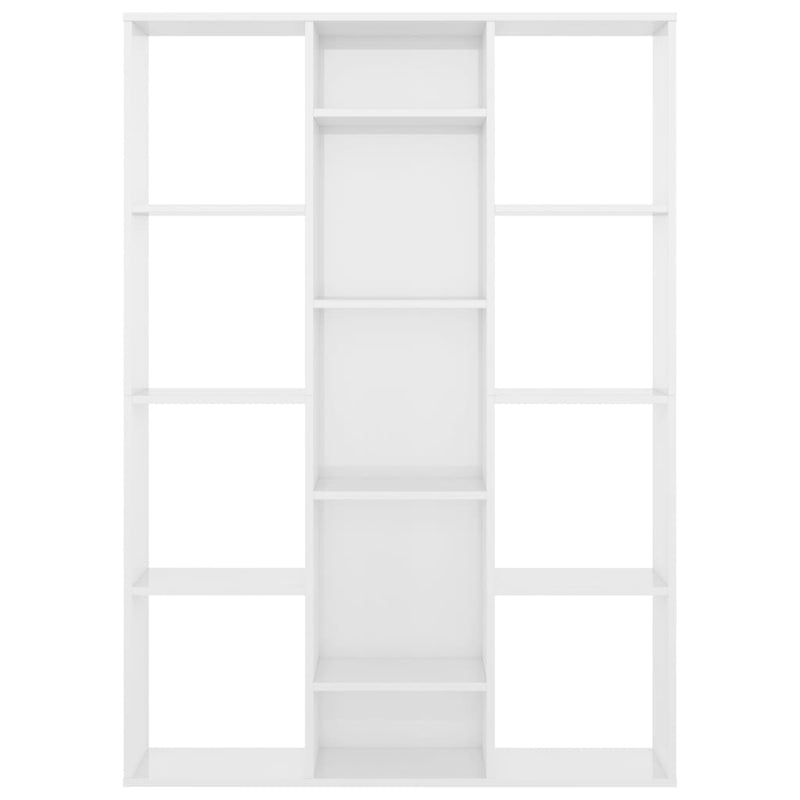 Room Divider/Book Cabinet High Gloss White 39.4"x9.4"x55.1" Chipboard