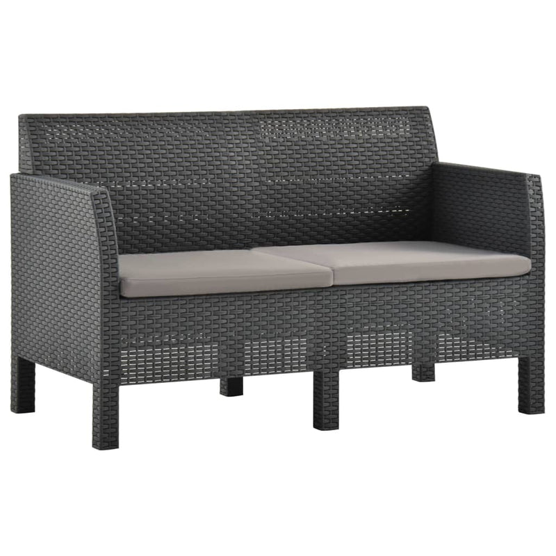 4 Piece Patio Lounge Set with Cushions PP Anthracite