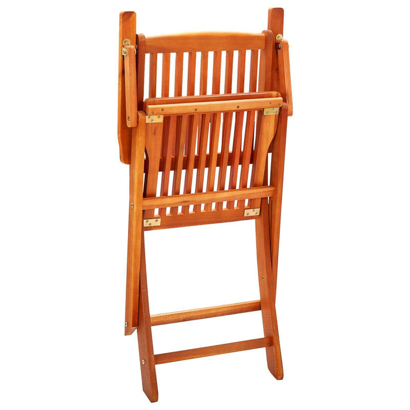 Folding Patio Chairs 4 pcs Solid Eucalyptus Wood