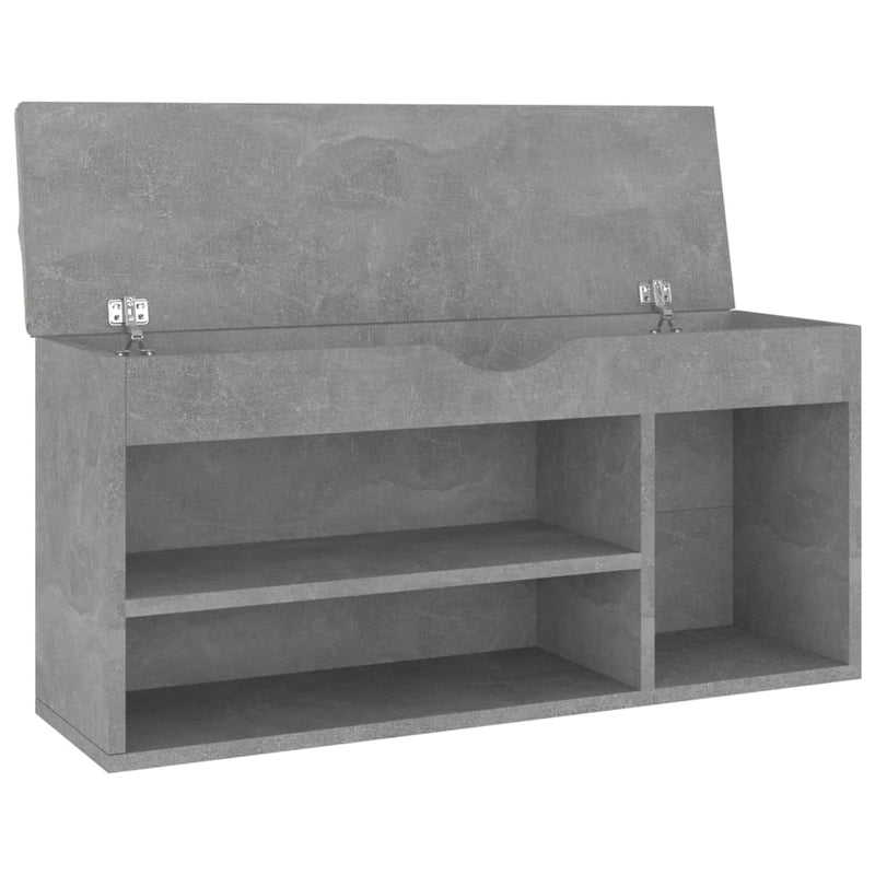 Shoe Bench with Cushion Concrete Gray 40.9"x11.8"x19.3" Chipboard