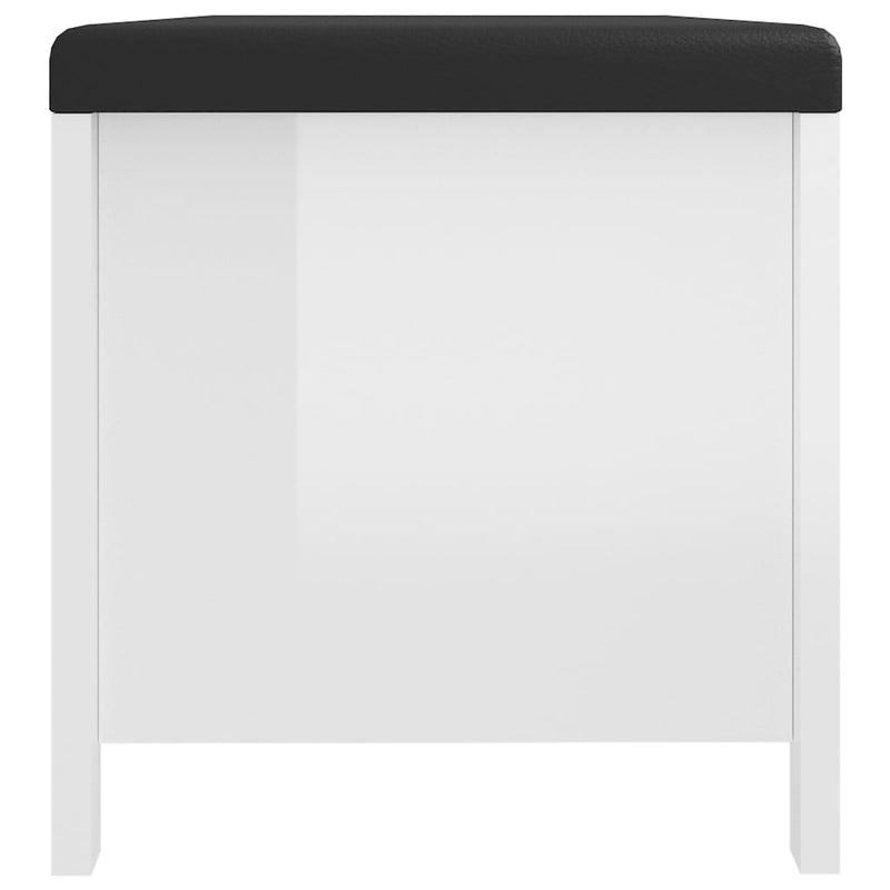 Storage Box with Cushion High Gloss White 41.3"x15.7"x17.7" Chipboard