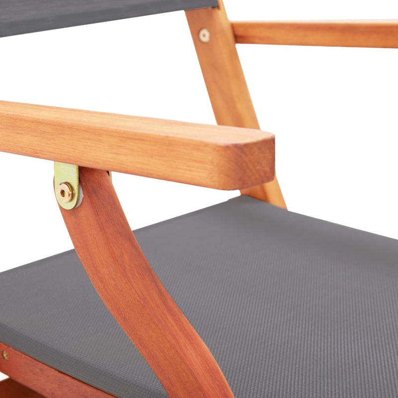 Folding Patio Chairs 4 pcs Solid Eucalyptus Wood&Textilene